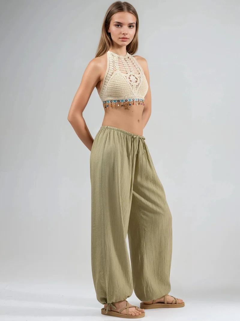 Busem BUSEM Elastic Waist Pants with Tie Detail